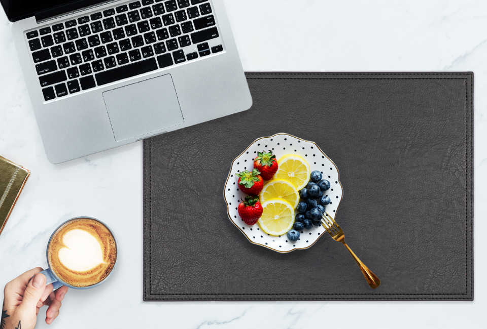 6 placemats van imitatieleer