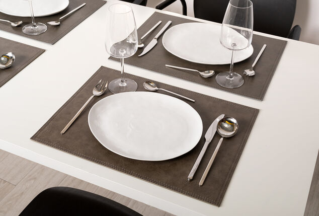 Conjunto de 6 individuais de mesa em pele falsa