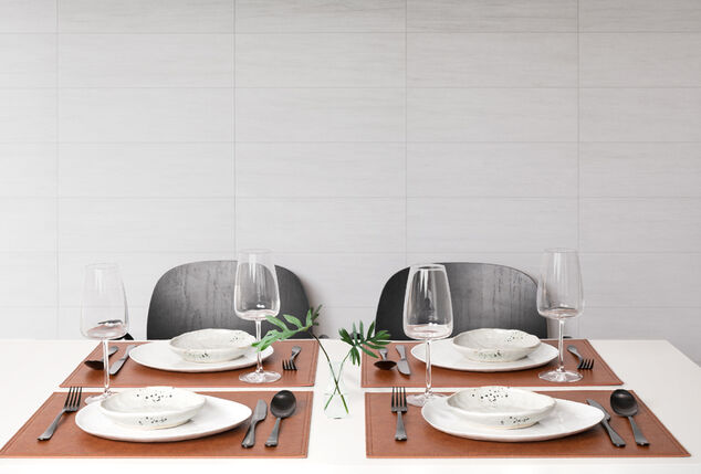 Conjunto de 6 individuais de mesa em pele falsa