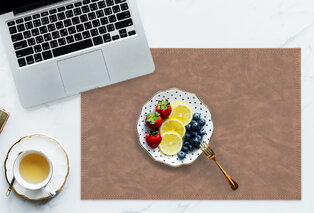 Conjunto de 6 individuais de mesa em pele falsa — 6