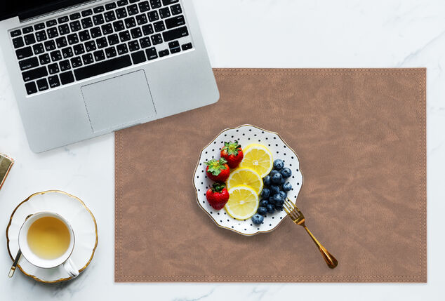 Conjunto de 6 individuais de mesa em pele falsa