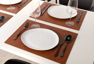 Conjunto de 6 individuais de mesa em pele falsa — 7