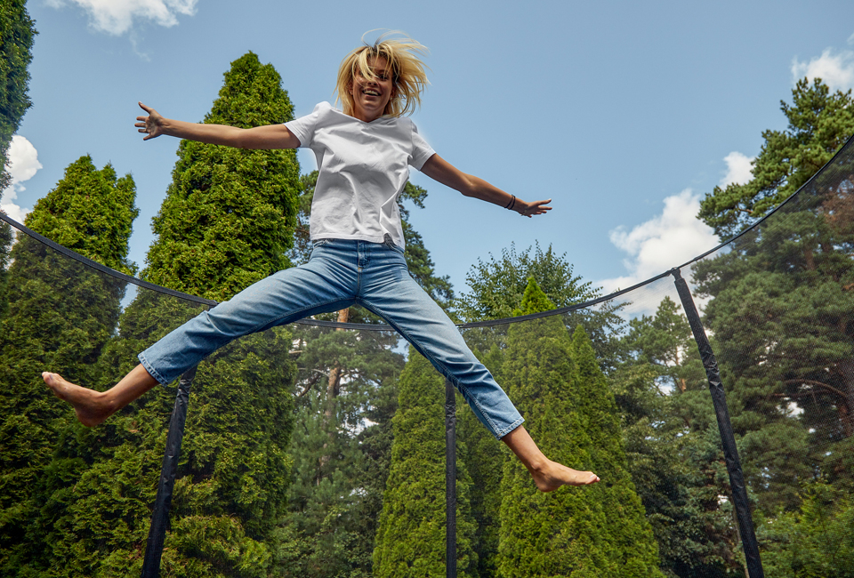Trampoline avec filet de sécurité