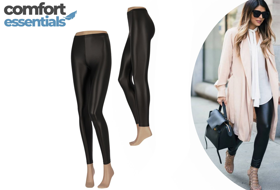 Leggings élégants en simili cuir pour femmes