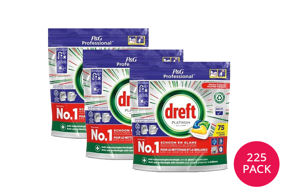 Mega pack of 225 Dreft dishwasher tablets