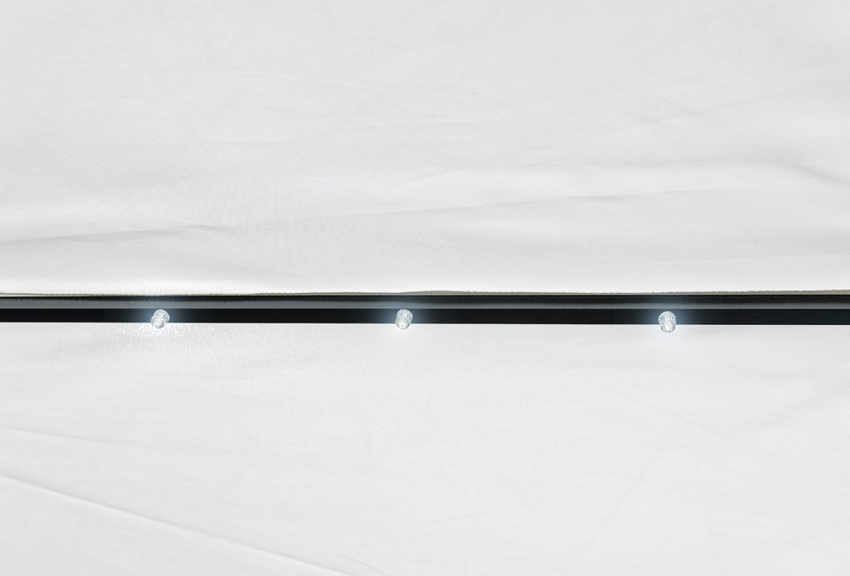 LED garden parasol in 4 colours