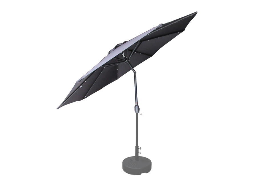 LED garden parasol in 4 colours