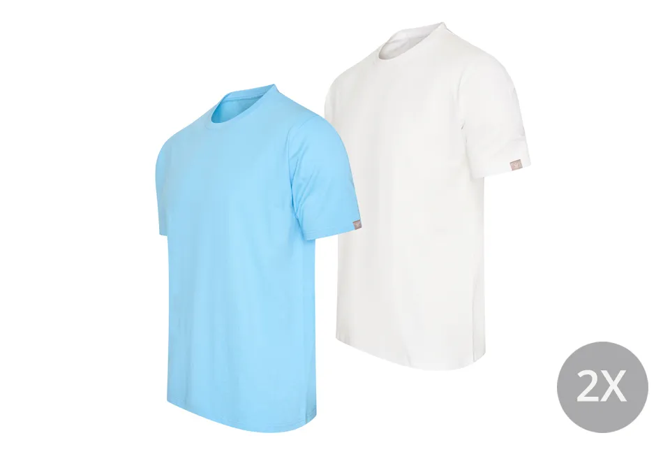 Conjunto de 2 T-shirts de algod&atilde;o para homem