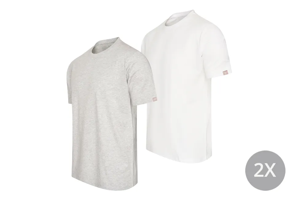 Conjunto de 2 T-shirts de algod&atilde;o para homem