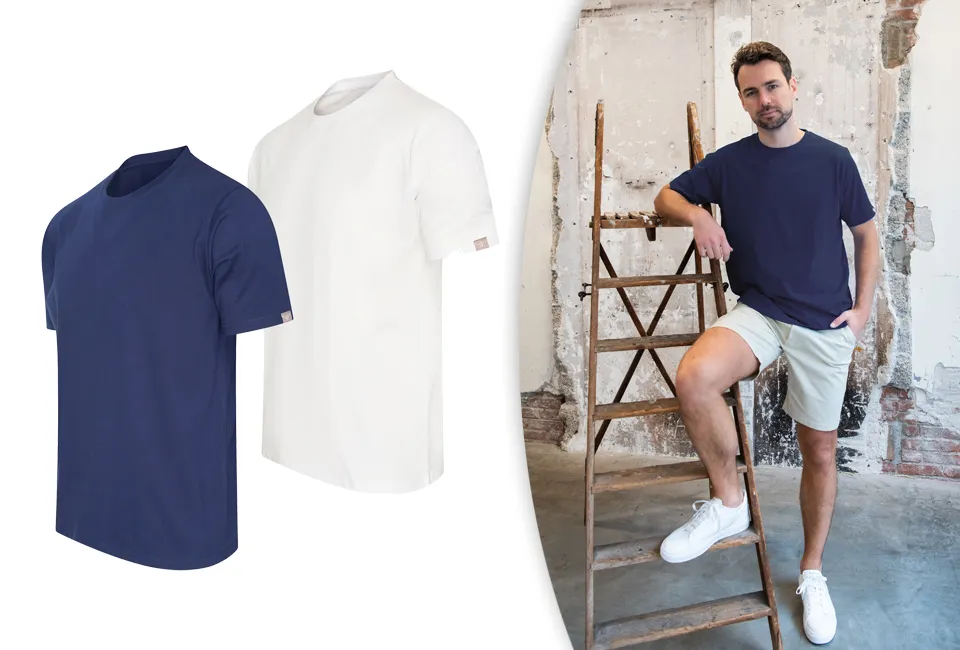 Conjunto de 2 T-shirts de algod&atilde;o para homem