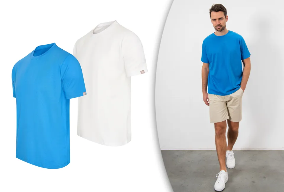 Conjunto de 2 T-shirts de algod&atilde;o para homem