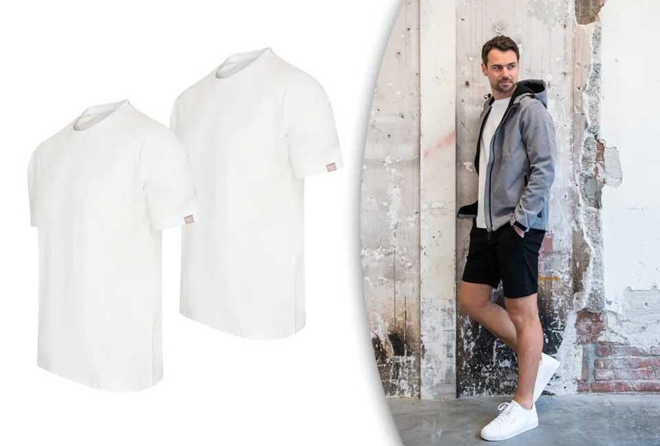 Conjunto de 2 T-shirts de algod&atilde;o para homem