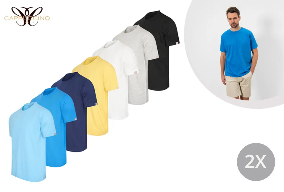 2er-Pack Baumwoll-T-Shirts f&uuml;r M&auml;nner