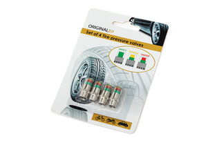 Set van 4 ventieldopjes die de bandenspanning meten — 5