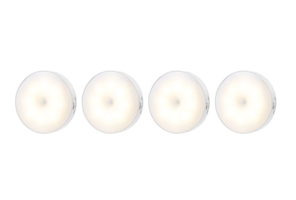 Set van 4 draadloze ledspots met sensor