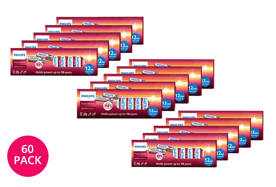 Megapack Philips alkalinebatterijen 