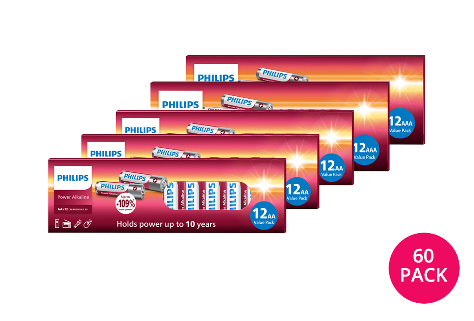Megapack Philips alkalinebatterijen 