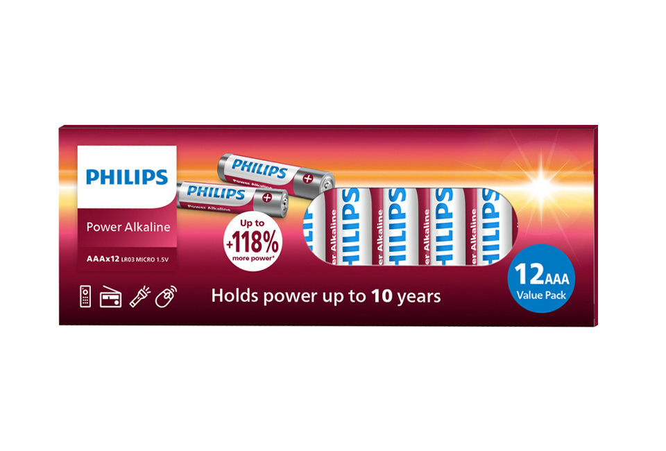 Megapack Philips alkalinebatterijen 