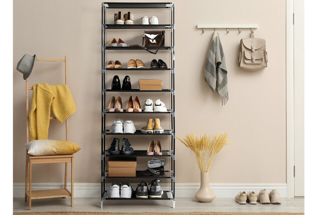 Étagère à chaussures avec housse de protection pour 27 paires de chaussures