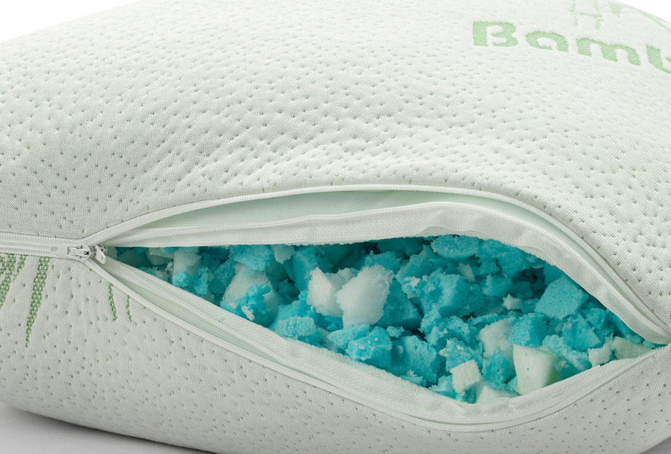 Memory foam hoofdkussen met bamboe hoes 1+1 gratis