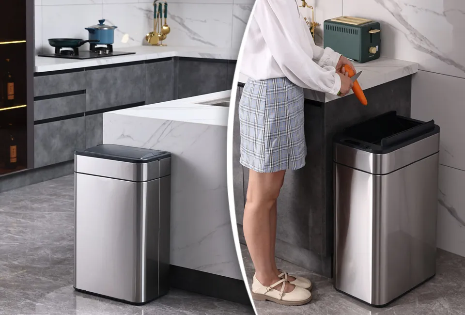 Trash can with sensor