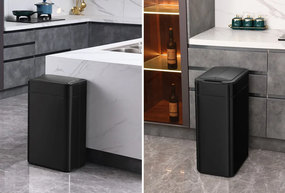 Trash can with sensor