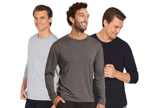 3er-Set komfortabler langärmeliger Baumwoll-T-Shirts — 9