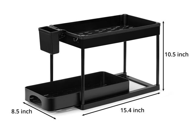 Space-saving organizer for sink cabinet