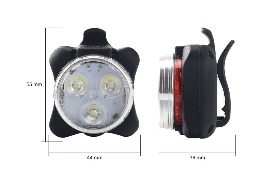 Set of 2 rechargeable bike lights