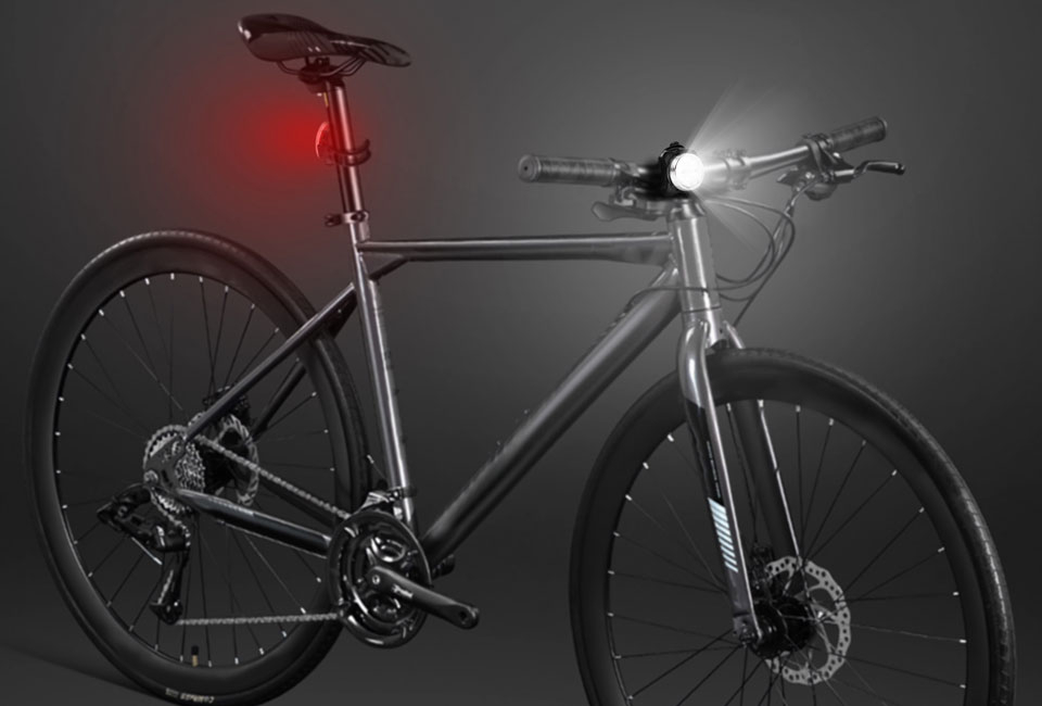 Set of 2 rechargeable bike lights