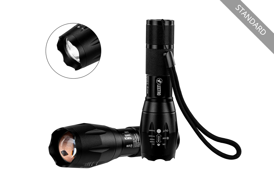 Lampe de poche militaire premium et standard : 1 + 1 gratuit