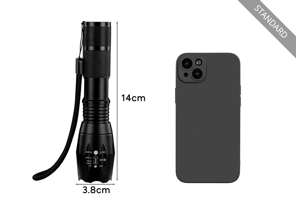 Lampe de poche militaire premium et standard : 1 + 1 gratuit