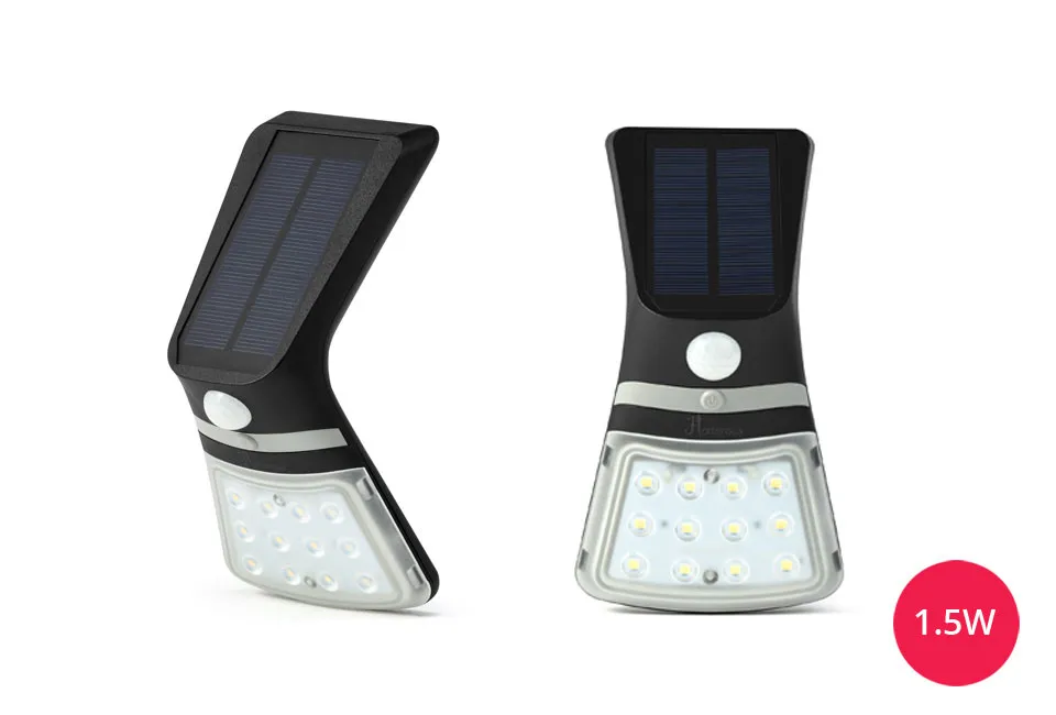 Solar-powered LED wall lamp with motion detector