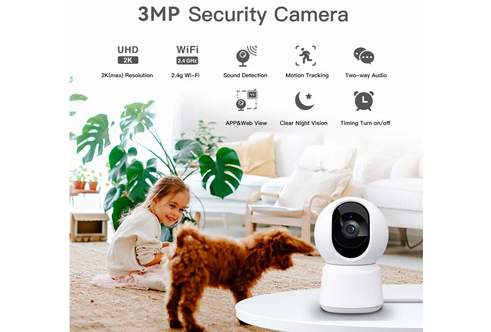 C&acirc;mara de vigil&acirc;ncia interior inteligente com vis&atilde;o noturna