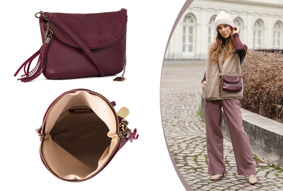 Elegant sac a main en cuir de la marque Anna Morellini Outspot