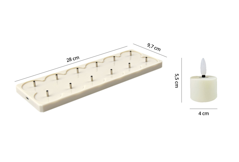 Lot de 6 ou 12 bougies chauffe-plats LED rechargeables