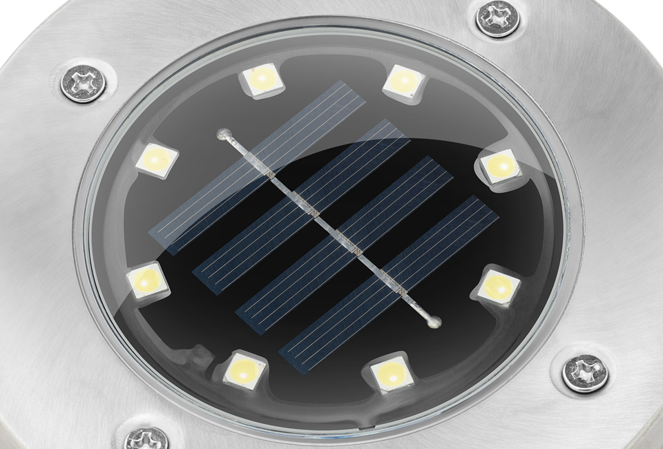 Set da 4 picchetti LED da giardino a energia solare