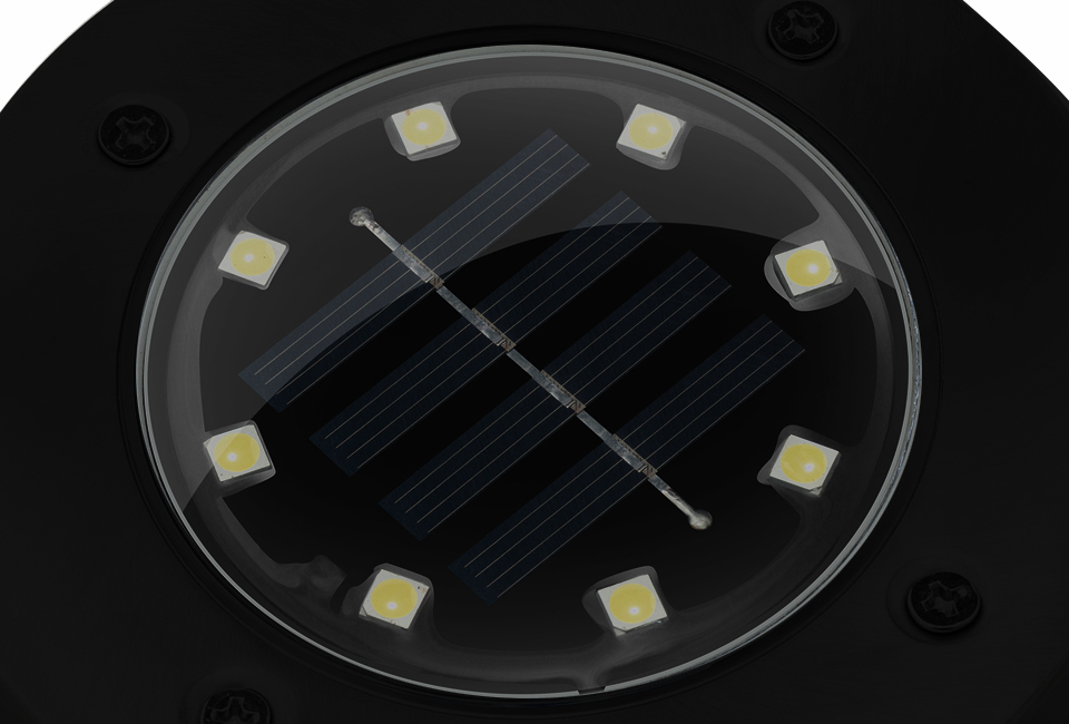 Set da 4 picchetti LED da giardino a energia solare