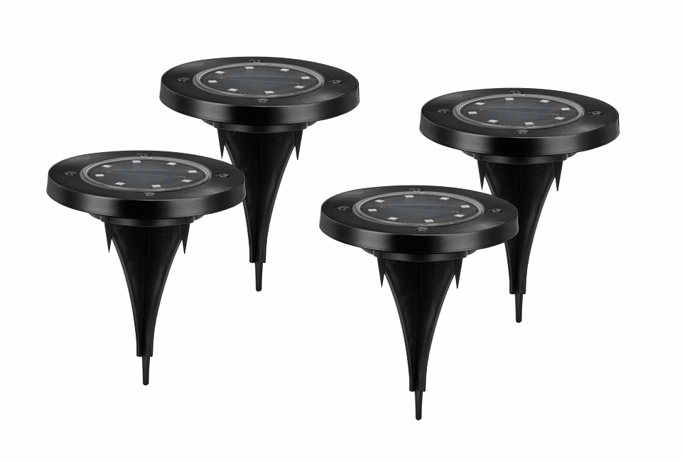 Set da 4 picchetti LED da giardino a energia solare