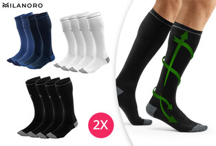 2 paires de chaussettes de compression pour homme et femme