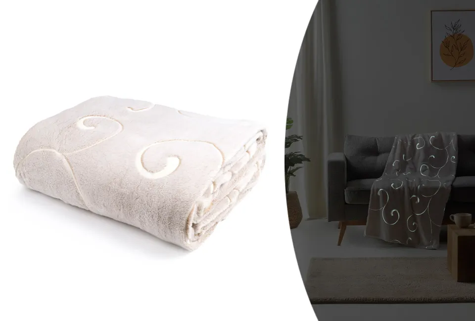 Plaid doux XL avec motif lumineux