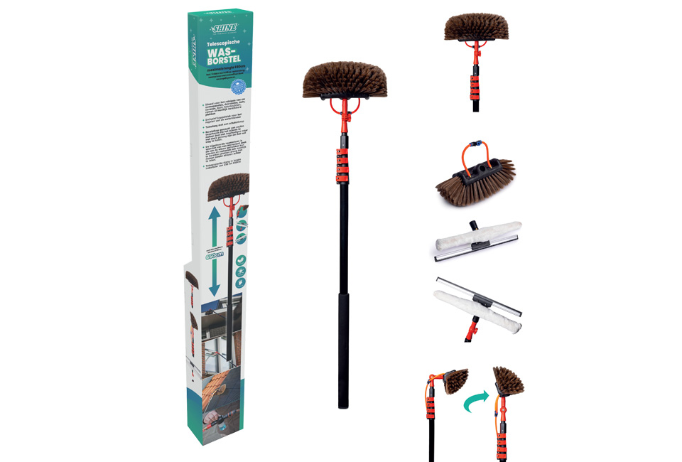 Brosse de lavage t&eacute;lescopique extra longue