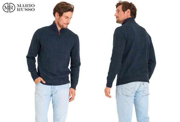 Modischer Pullover mit Stehkragen und Reißverschluss für Herren