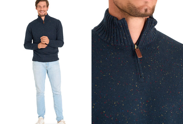 Modischer Pullover mit Stehkragen und Reißverschluss für Herren