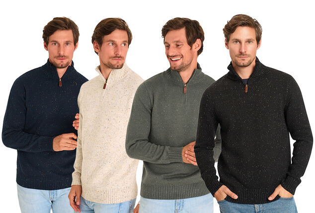 Modischer Pullover mit Stehkragen und Reißverschluss für Herren