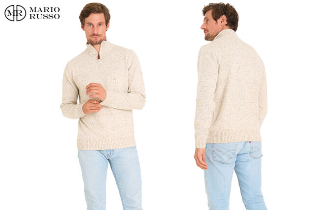 Modischer Pullover mit Stehkragen und Reißverschluss für Herren