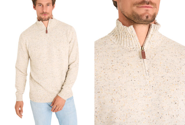 Modischer Pullover mit Stehkragen und Reißverschluss für Herren