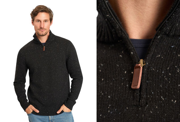 Modischer Pullover mit Stehkragen und Reißverschluss für Herren