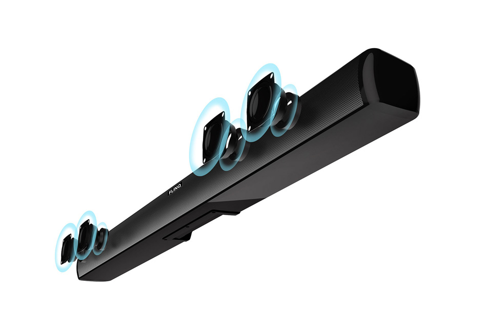 Kabellose Soundbar mit eingebauten Subwoofern