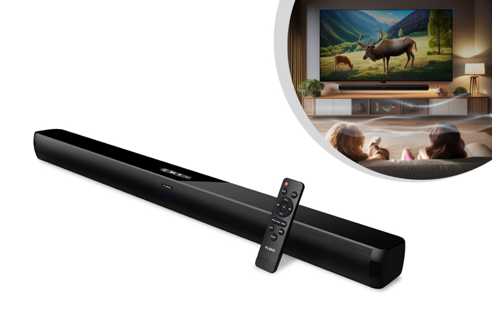 Draadloze soundbar met ingebouwde subwoofers